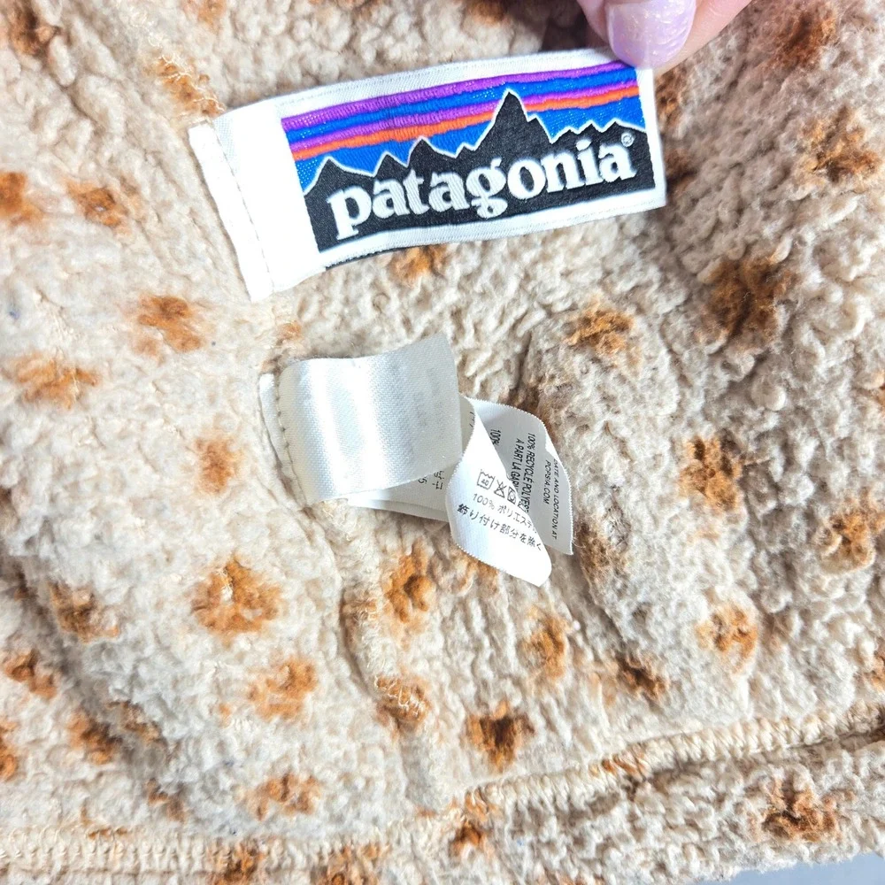 Patagonia Baby Furry Friends Hoody 12-18M Dear Deer Tuber Tan Fleece Jacket